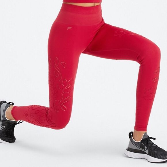 Fabletics Flora seamless deep red leggings C34 - Picture 1 of 9